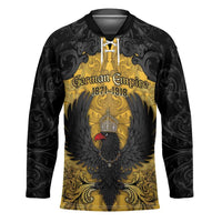 Personalized German Empire Hockey Jersey Imperial Black Eagle With Baroque Patterns - Wonder Print Shop
