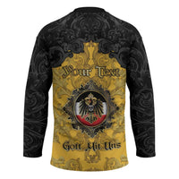 Personalized German Empire Hockey Jersey Imperial Black Eagle With Baroque Patterns - Wonder Print Shop