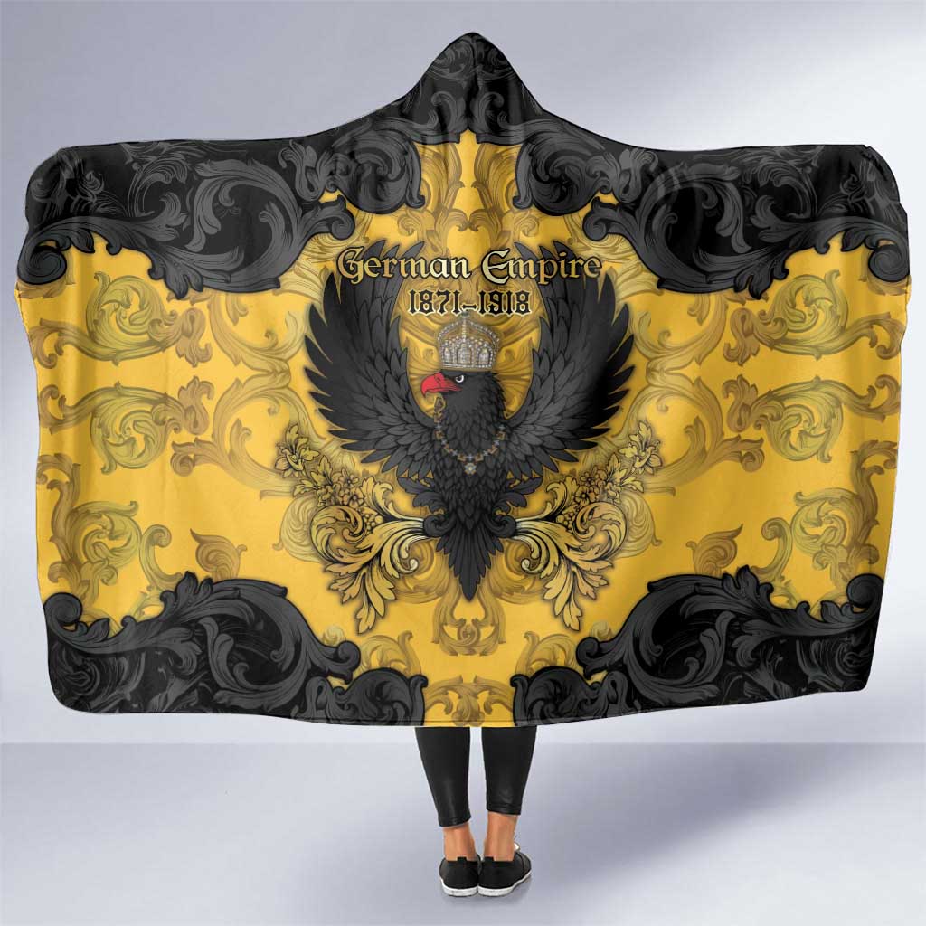 German Empire Hooded Blanket Imperial Black Eagle With Baroque Patterns - Wonder Print Shop