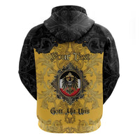 Personalized German Empire Hoodie Imperial Black Eagle With Baroque Patterns - Wonder Print Shop