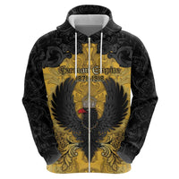 Personalized German Empire Hoodie Imperial Black Eagle With Baroque Patterns - Wonder Print Shop