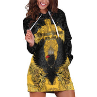 Personalized German Empire Hoodie Dress Imperial Black Eagle With Baroque Patterns - Wonder Print Shop