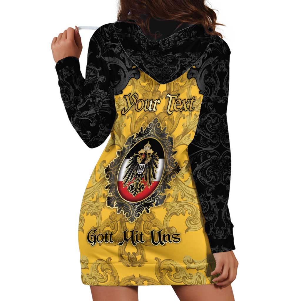 Personalized German Empire Hoodie Dress Imperial Black Eagle With Baroque Patterns - Wonder Print Shop