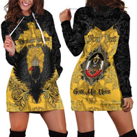 Personalized German Empire Hoodie Dress Imperial Black Eagle With Baroque Patterns - Wonder Print Shop