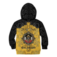 Personalized German Empire Kid Hoodie Imperial Black Eagle With Baroque Patterns - Wonder Print Shop
