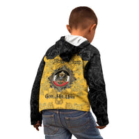 Personalized German Empire Kid Hoodie Imperial Black Eagle With Baroque Patterns - Wonder Print Shop