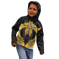Personalized German Empire Kid Hoodie Imperial Black Eagle With Baroque Patterns - Wonder Print Shop