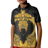 Personalized German Empire Kid Polo Shirt Imperial Black Eagle With Baroque Patterns - Wonder Print Shop