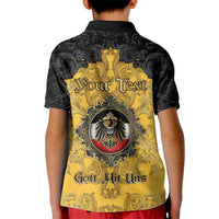 Personalized German Empire Kid Polo Shirt Imperial Black Eagle With Baroque Patterns - Wonder Print Shop