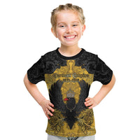 Personalized German Empire Kid T Shirt Imperial Black Eagle With Baroque Patterns - Wonder Print Shop