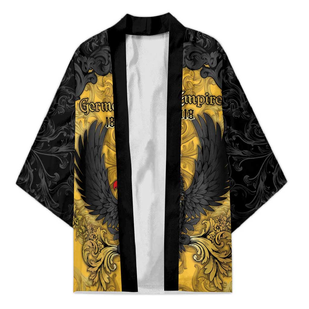 Personalized German Empire Kimono Imperial Black Eagle With Baroque Patterns - Wonder Print Shop