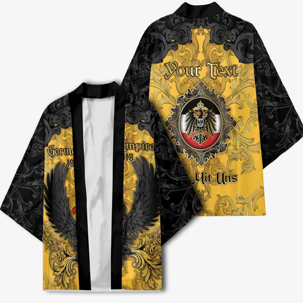 Personalized German Empire Kimono Imperial Black Eagle With Baroque Patterns - Wonder Print Shop