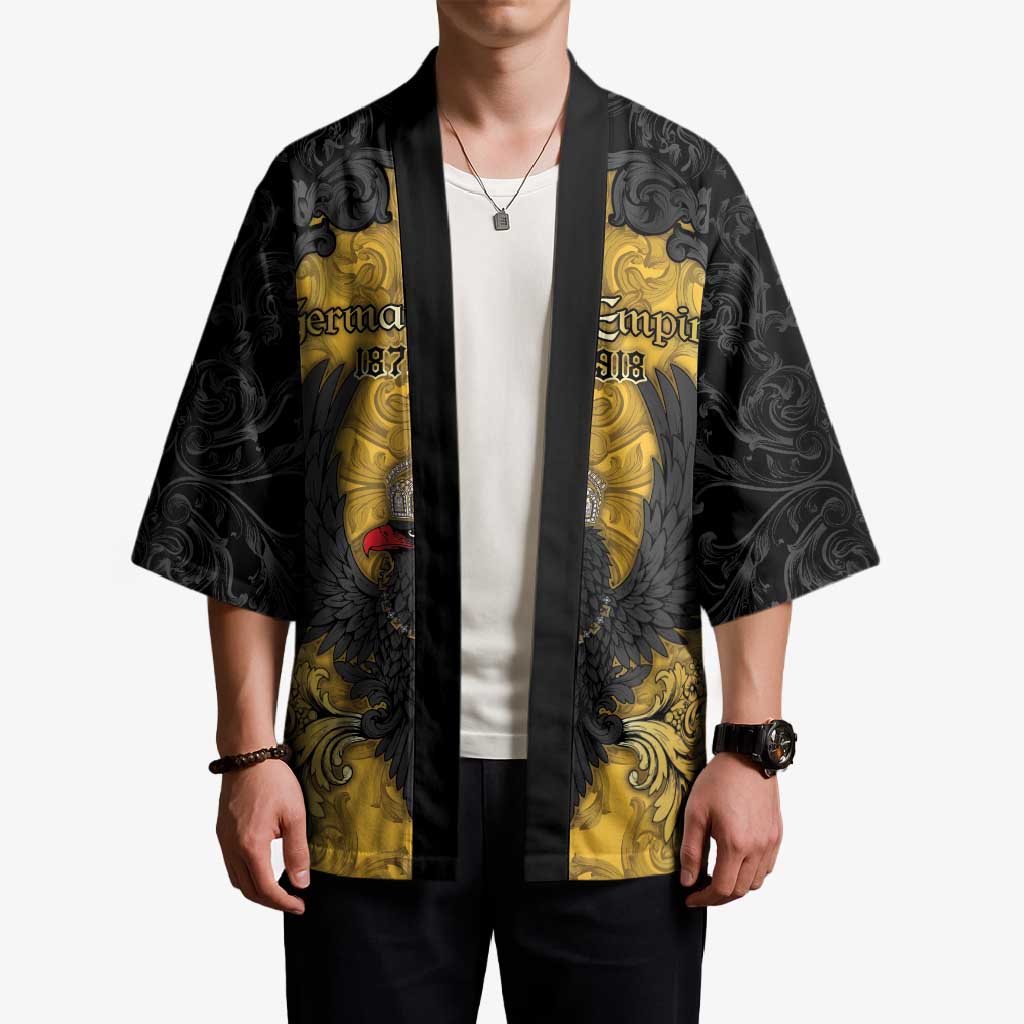 Personalized German Empire Kimono Imperial Black Eagle With Baroque Patterns - Wonder Print Shop