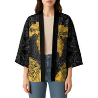Personalized German Empire Kimono Imperial Black Eagle With Baroque Patterns - Wonder Print Shop