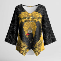 Personalized German Empire Kimono Sleeve Blouse Imperial Black Eagle With Baroque Patterns - Wonder Print Shop