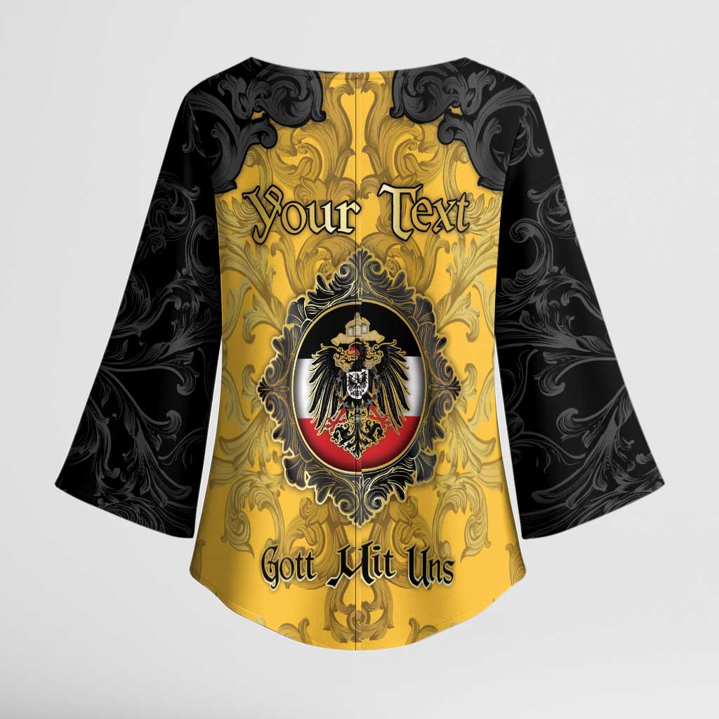 Personalized German Empire Kimono Sleeve Blouse Imperial Black Eagle With Baroque Patterns - Wonder Print Shop