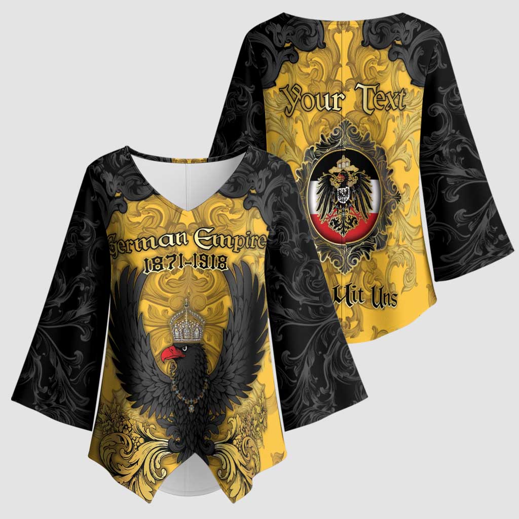 Personalized German Empire Kimono Sleeve Blouse Imperial Black Eagle With Baroque Patterns - Wonder Print Shop