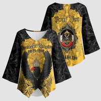 Personalized German Empire Kimono Sleeve Blouse Imperial Black Eagle With Baroque Patterns - Wonder Print Shop