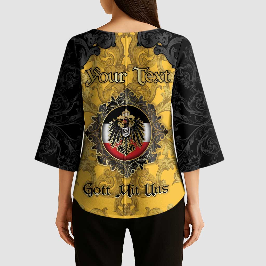 Personalized German Empire Kimono Sleeve Blouse Imperial Black Eagle With Baroque Patterns - Wonder Print Shop