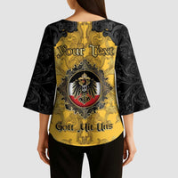 Personalized German Empire Kimono Sleeve Blouse Imperial Black Eagle With Baroque Patterns - Wonder Print Shop