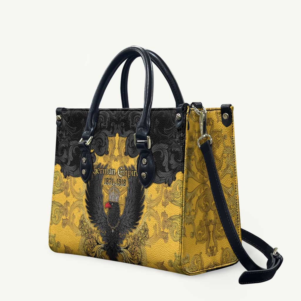 German Empire Leather Bag Imperial Black Eagle With Baroque Patterns - Wonder Print Shop