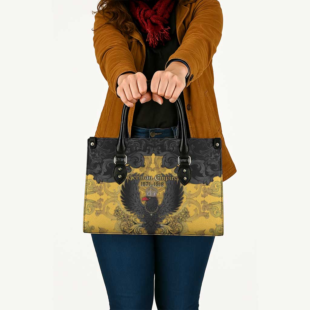 German Empire Leather Bag Imperial Black Eagle With Baroque Patterns - Wonder Print Shop