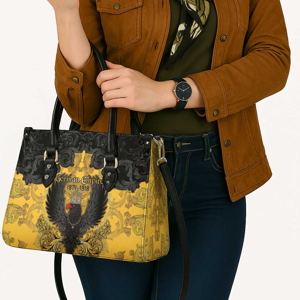 German Empire Leather Bag Imperial Black Eagle With Baroque Patterns - Wonder Print Shop