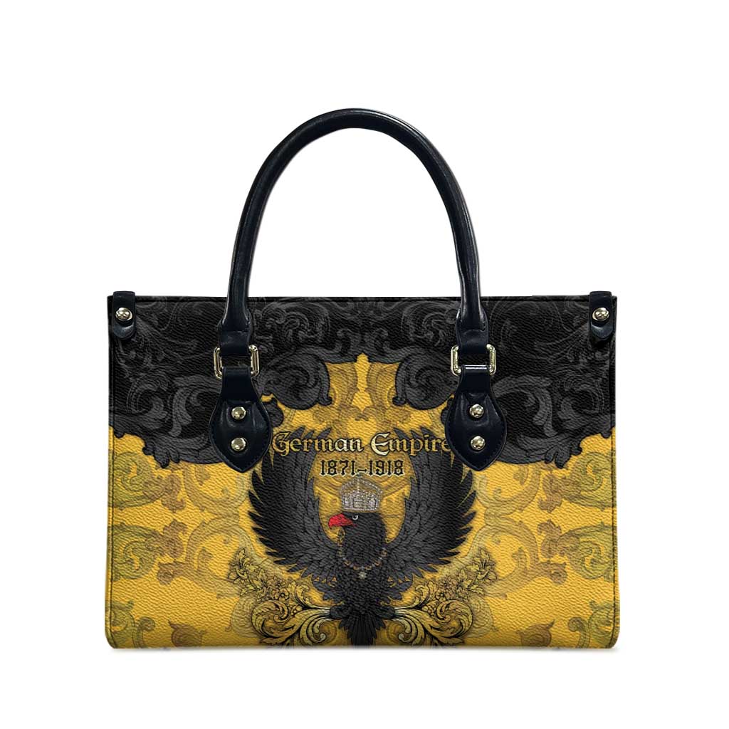 German Empire Leather Bag Imperial Black Eagle With Baroque Patterns - Wonder Print Shop