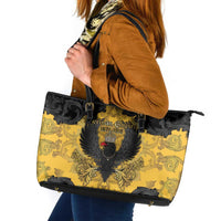 German Empire Leather Tote Bag Imperial Black Eagle With Baroque Patterns - Wonder Print Shop