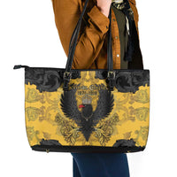 German Empire Leather Tote Bag Imperial Black Eagle With Baroque Patterns - Wonder Print Shop