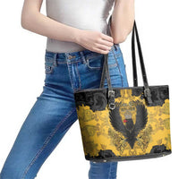 German Empire Leather Tote Bag Imperial Black Eagle With Baroque Patterns - Wonder Print Shop