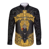 Personalized German Empire Long Sleeve Button Shirt Imperial Black Eagle With Baroque Patterns - Wonder Print Shop