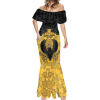 Personalized German Empire Mermaid Dress Imperial Black Eagle With Baroque Patterns - Wonder Print Shop