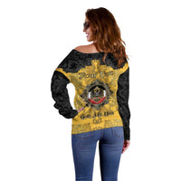 Personalized German Empire Off Shoulder Sweater Imperial Black Eagle With Baroque Patterns - Wonder Print Shop