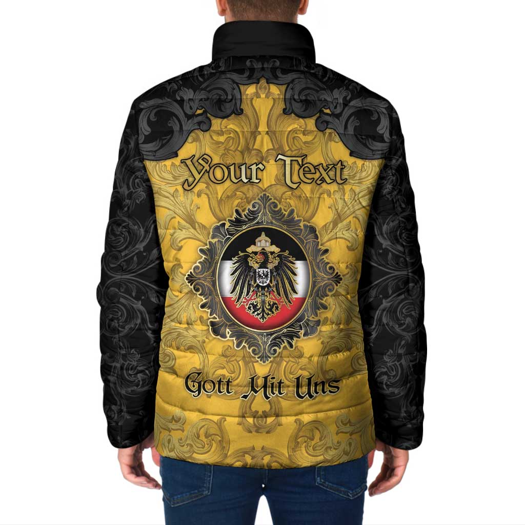 Personalized German Empire Padded Jacket Imperial Black Eagle With Baroque Patterns - Wonder Print Shop