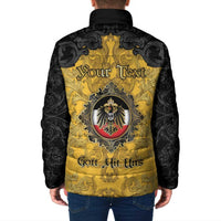 Personalized German Empire Padded Jacket Imperial Black Eagle With Baroque Patterns - Wonder Print Shop