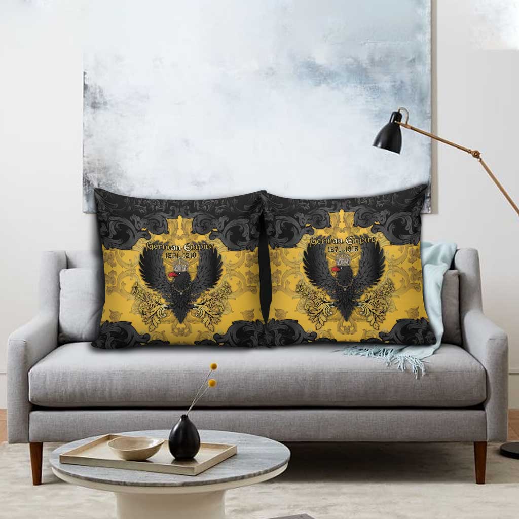 German Empire Pillow Cover Imperial Black Eagle With Baroque Patterns - Wonder Print Shop