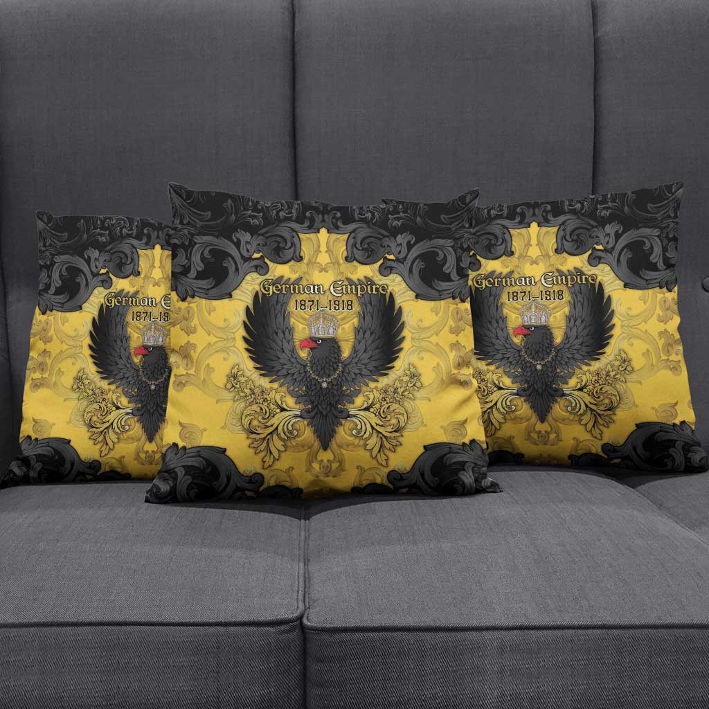 German Empire Pillow Cover Imperial Black Eagle With Baroque Patterns - Wonder Print Shop
