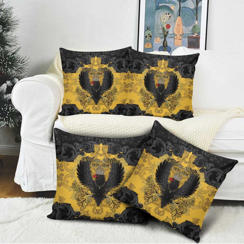 German Empire Pillow Cover Imperial Black Eagle With Baroque Patterns - Wonder Print Shop