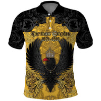 Personalized German Empire Polo Shirt Imperial Black Eagle With Baroque Patterns - Wonder Print Shop