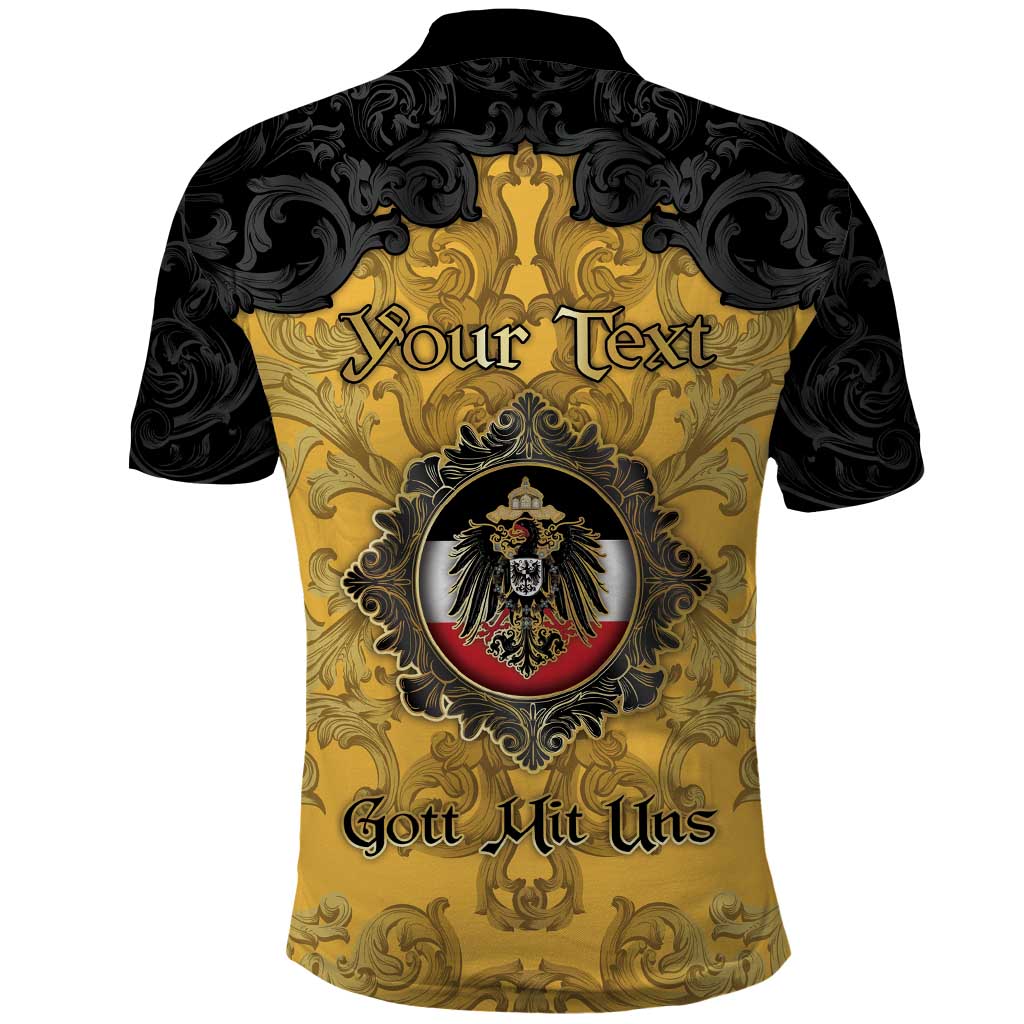 Personalized German Empire Polo Shirt Imperial Black Eagle With Baroque Patterns - Wonder Print Shop