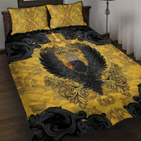German Empire Quilt Bed Set Imperial Black Eagle With Baroque Patterns - Wonder Print Shop