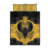 German Empire Quilt Bed Set Imperial Black Eagle With Baroque Patterns - Wonder Print Shop
