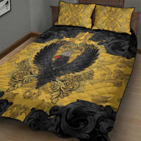 German Empire Quilt Bed Set Imperial Black Eagle With Baroque Patterns - Wonder Print Shop