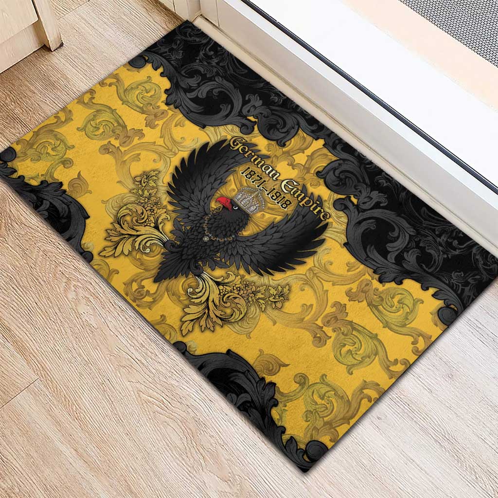 German Empire Rubber Doormat Imperial Black Eagle With Baroque Patterns - Wonder Print Shop