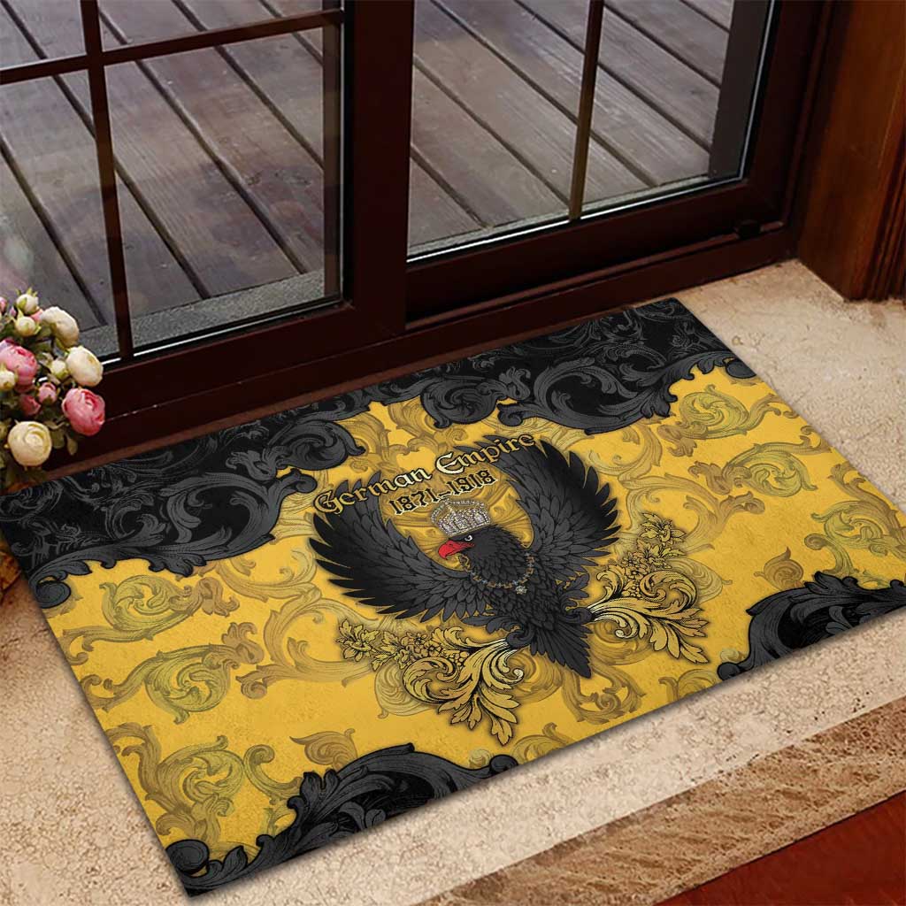 German Empire Rubber Doormat Imperial Black Eagle With Baroque Patterns - Wonder Print Shop