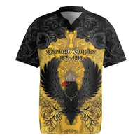 Personalized German Empire Rugby Jersey Imperial Black Eagle With Baroque Patterns - Wonder Print Shop