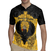 Personalized German Empire Rugby Jersey Imperial Black Eagle With Baroque Patterns - Wonder Print Shop