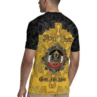 Personalized German Empire Rugby Jersey Imperial Black Eagle With Baroque Patterns - Wonder Print Shop