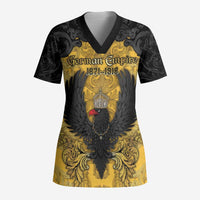 Personalized German Empire Scrub Top Imperial Black Eagle With Baroque Patterns - Wonder Print Shop